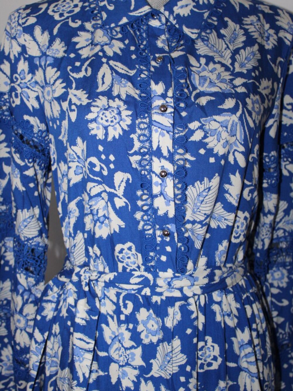 NWT MISS JUNE Paris Long Morgane Collared Belted Dress One Size - Picture 5 of 8